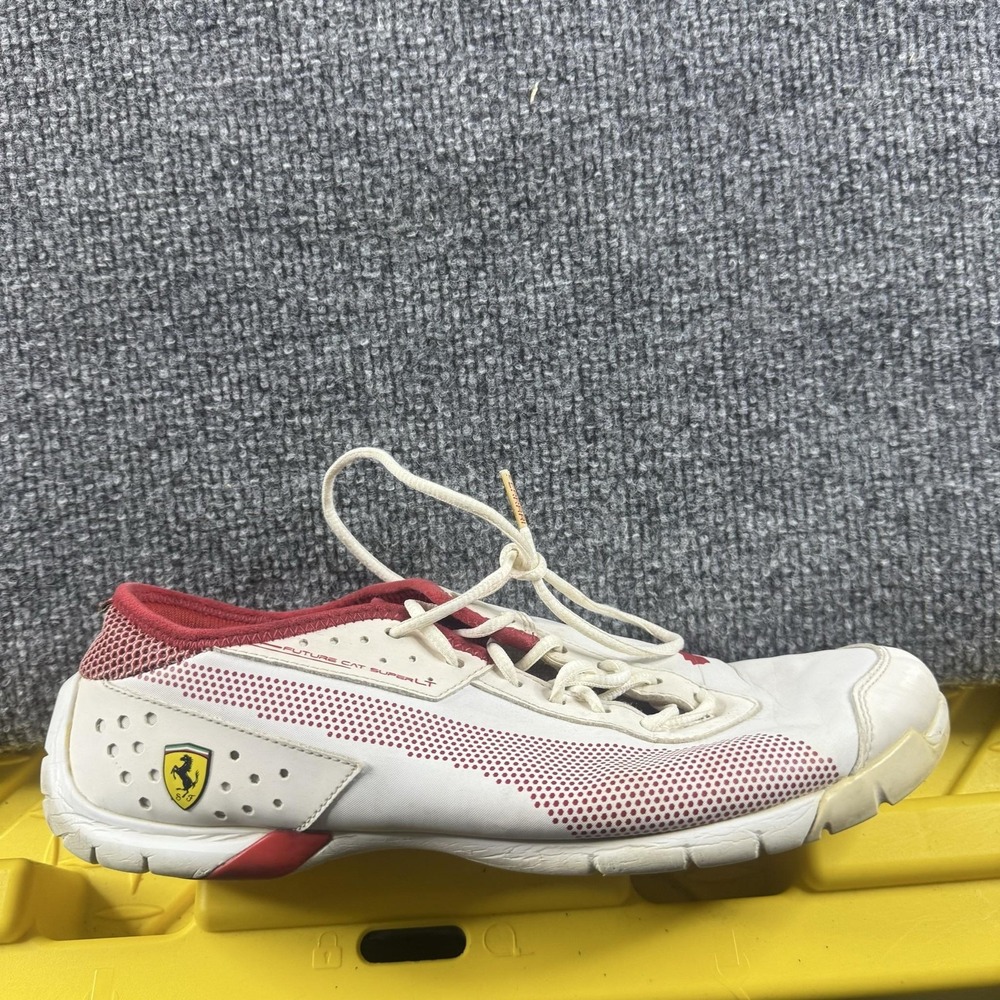 Puma Ferrari Future Cat Super LT Mens 8.5 White Red Driving Shoes 304668-02